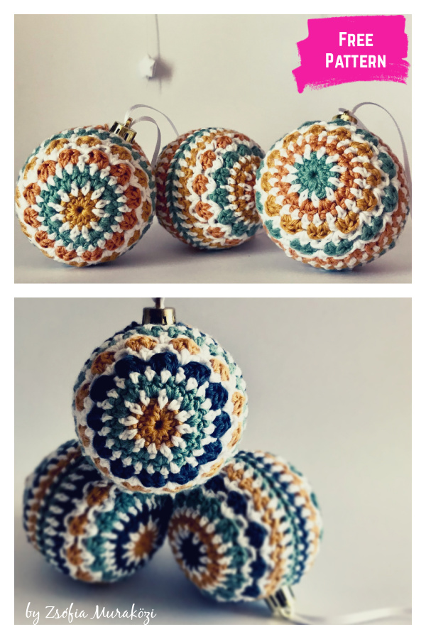 Christmas Baubles Free Crochet Pattern