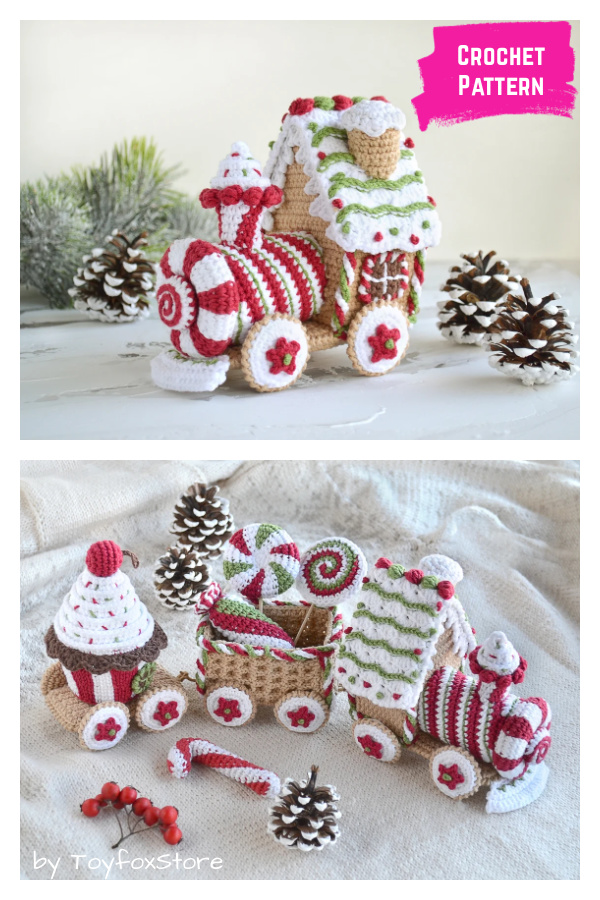 Christmas Gingerbread Train Crochet Pattern