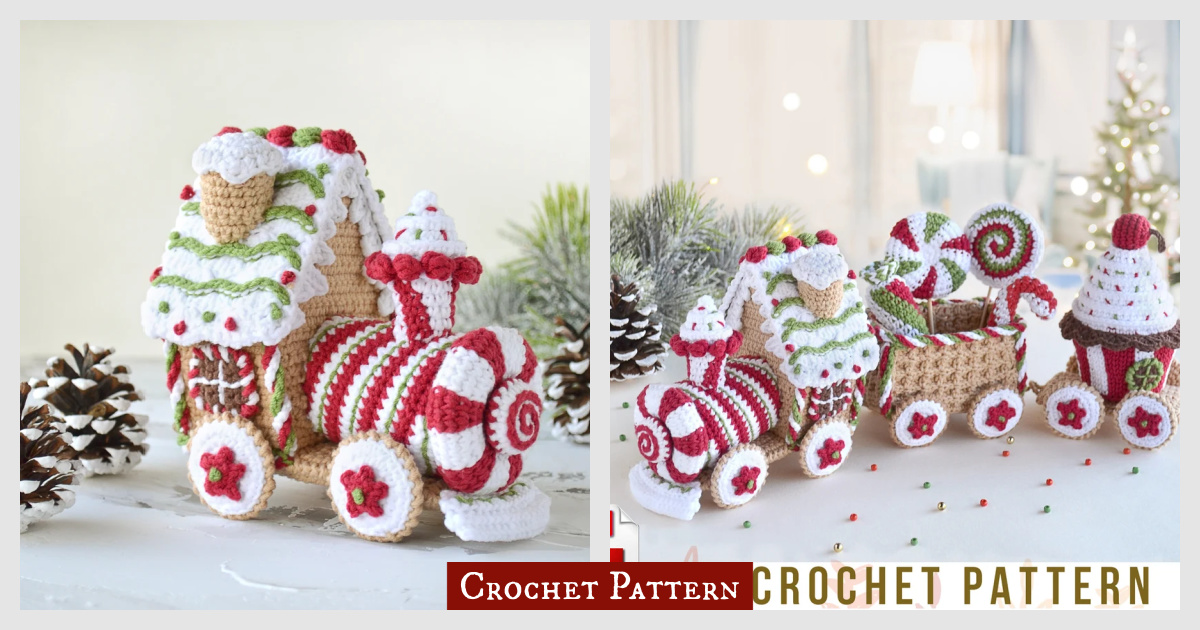 Christmas Gingerbread Train Crochet Pattern