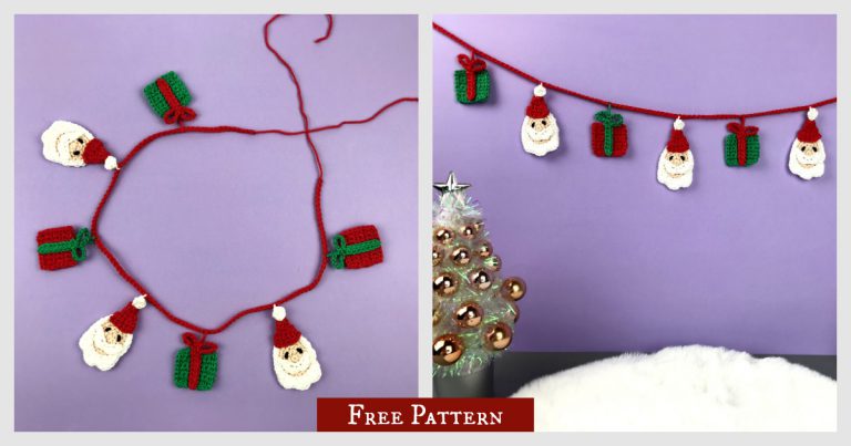 Santa Claus Garland Free Crochet Pattern