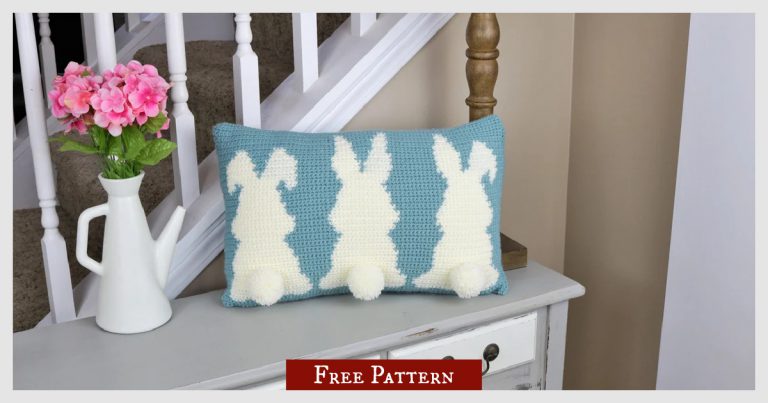 Easter Tails Pillow Free Crochet Pattern