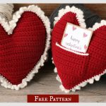 Heart Pillow with Pocket Free Crochet Pattern