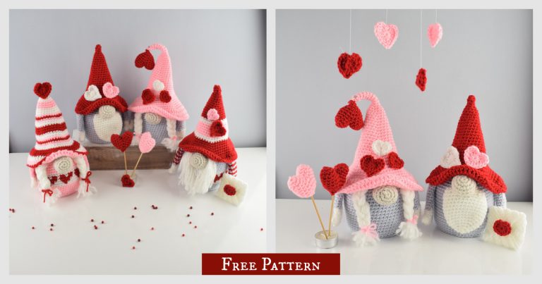 Valentine’s Gnome Set Free Crochet Pattern