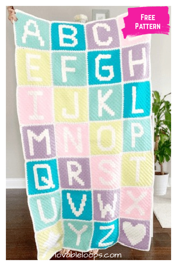 Alphabet Blanket Free Crochet Pattern 