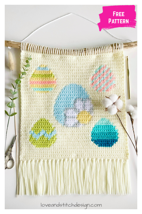 Easter Egg Hunt Wall Hanging Free Crochet Pattern