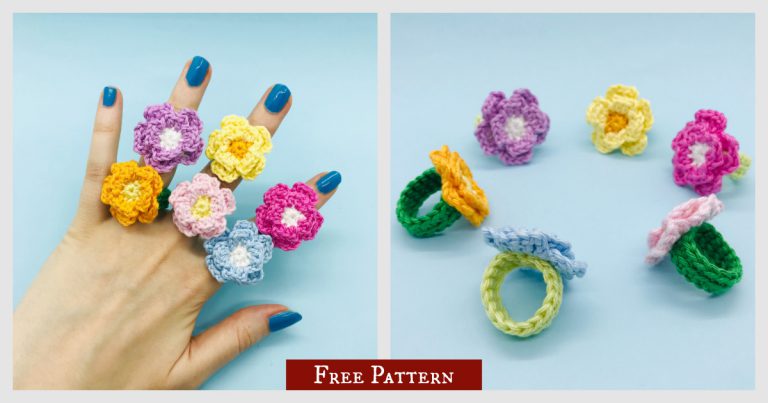 Flower Ring Free Crochet Pattern and Video Tutorial