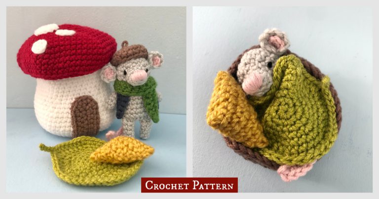 Mouse with a Mushroom House Crochet Pattern