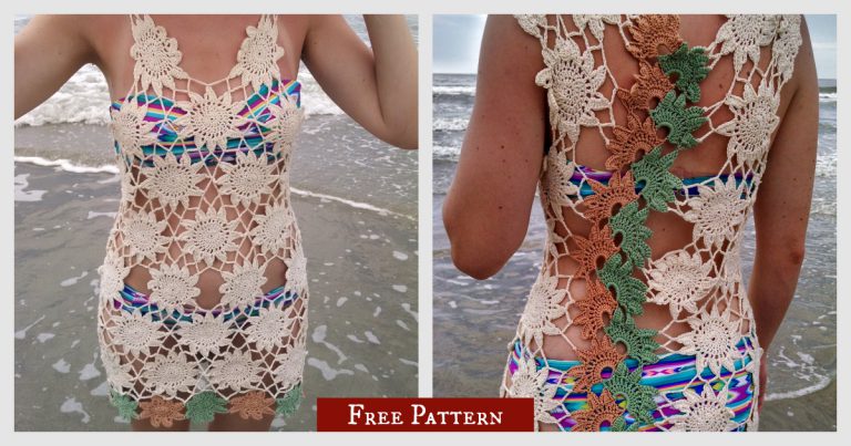 Trailing Flowers Beach Cover Up Free Crochet Pattern