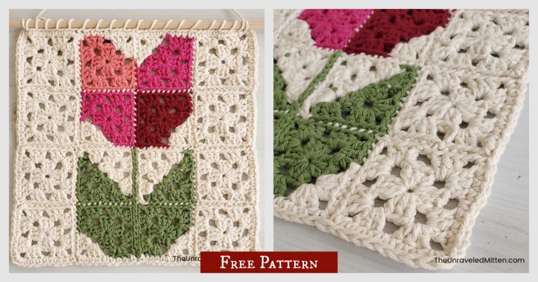 Tulip Wall Hanging Free Crochet Pattern