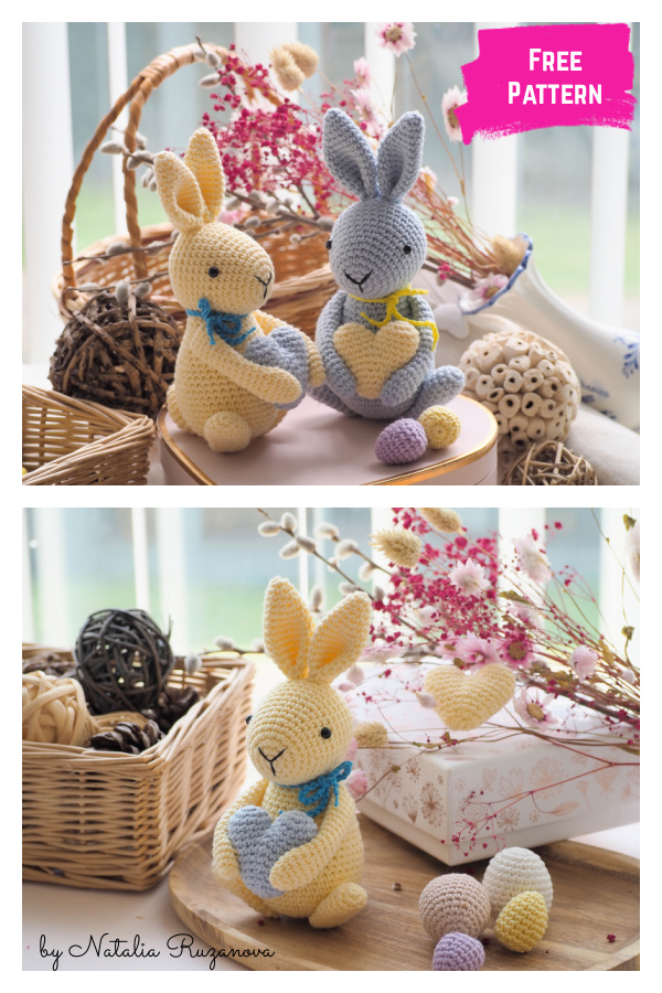 Bunny with Heart Free Crochet Pattern
