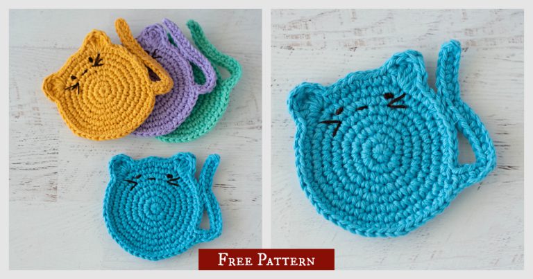 Cat Coasters Free Crochet Pattern