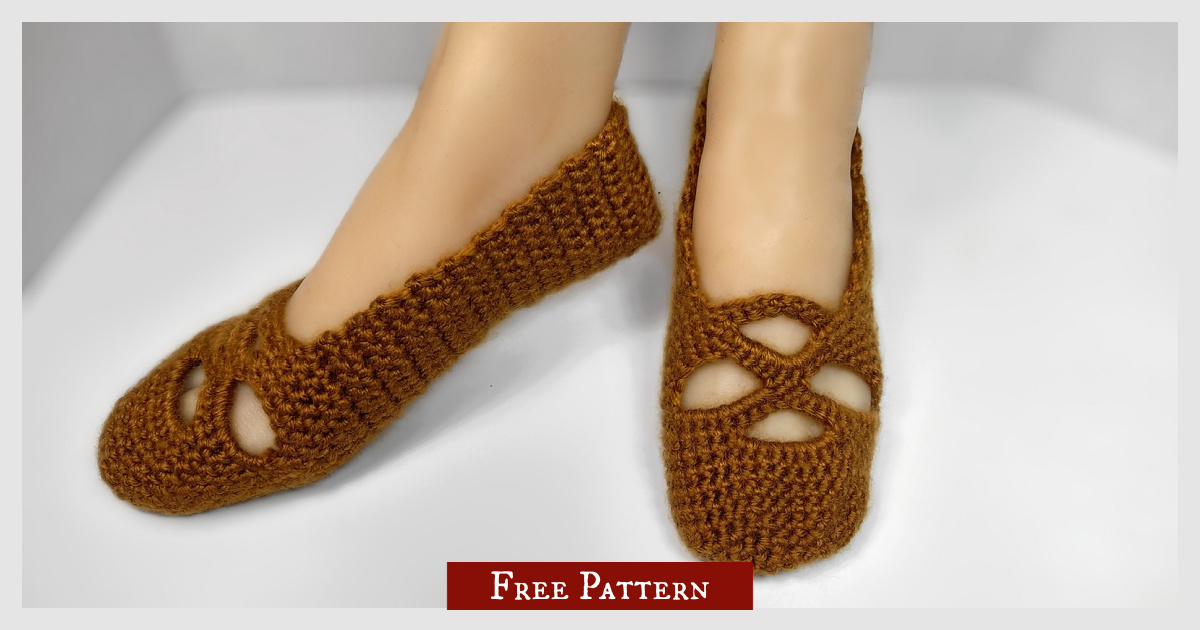 Peek-a-boo Slippers Free Crochet Pattern and Video Tutorial