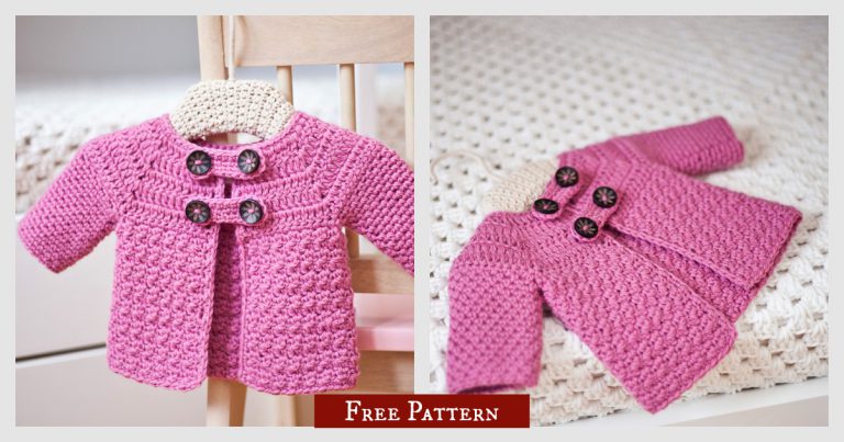 Buttoned Baby Jacket Free Crochet Pattern