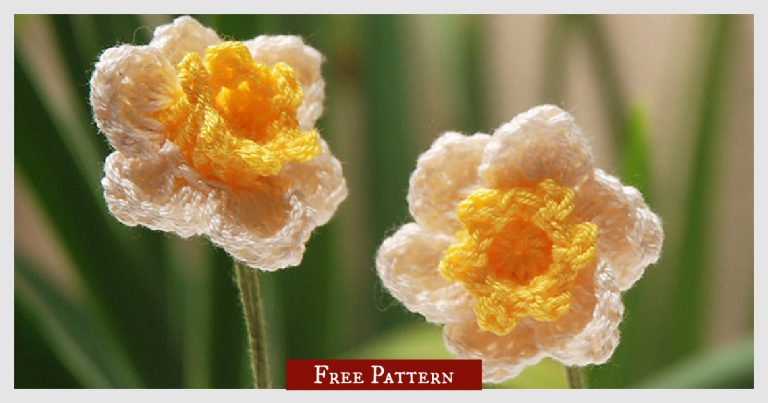 Daffodil Flower Free Crochet Pattern and Video Tutorial