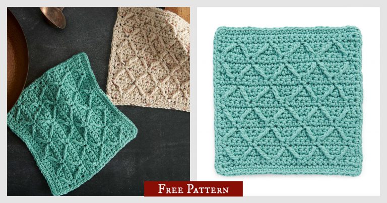 Diamond Lines Dishcloth Free Crochet Pattern