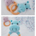 Hippo Rattle Teething Ring Free Crochet Pattern