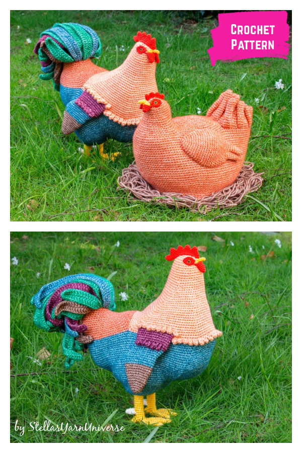 Life-Sized Rooster Amigurumi Crochet Pattern