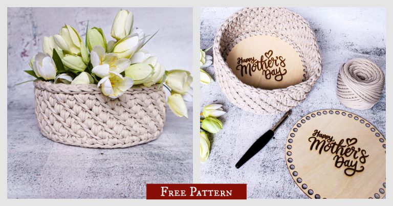 Mother’s Day Basket Free Crochet Pattern and Video Tutorial