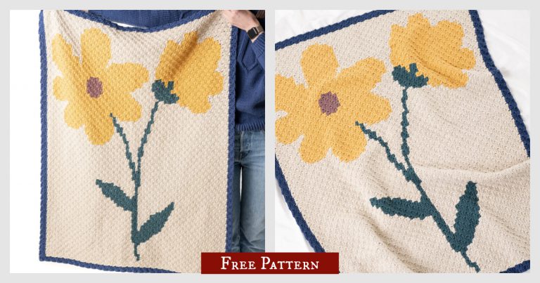 Spring Bloom C2C Blanket Free Crochet Pattern