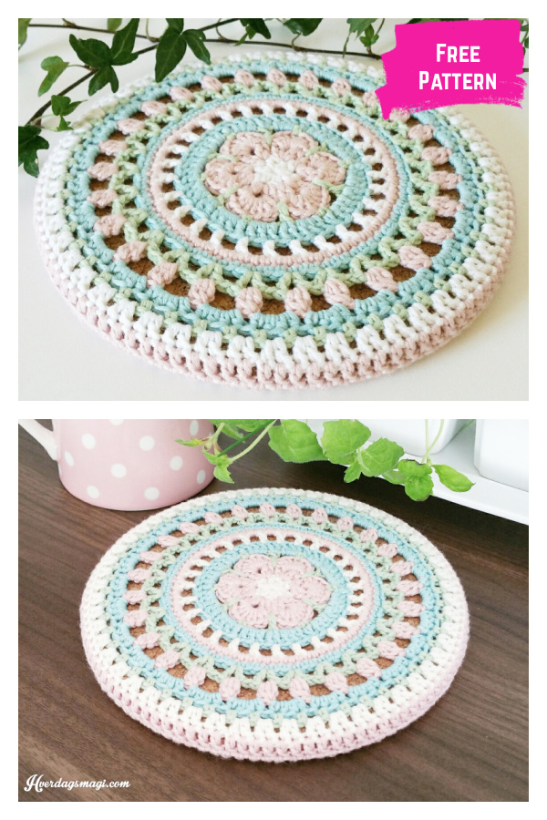 Springtime Magic Trivet Free Crochet Pattern