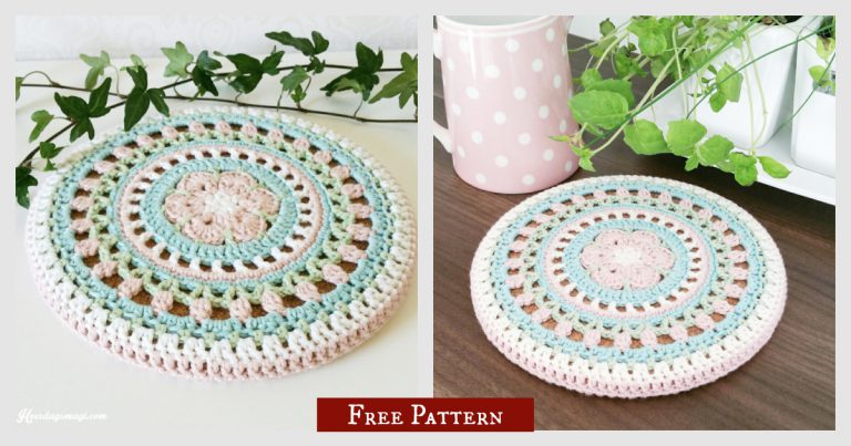 Springtime Magic Trivet Free Crochet Pattern