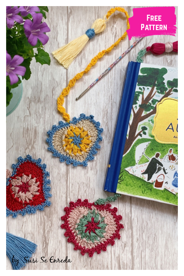 Sweet Heart Bookmark Free Crochet Pattern