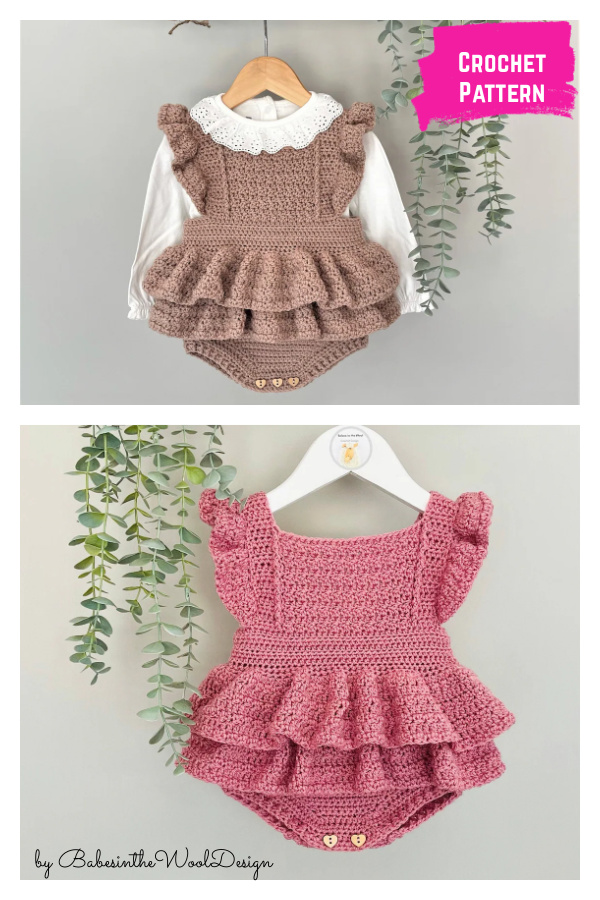 Summer Baby Romper Crochet Patterns Baby Onesie Outfit  Crochet baby  dress, Crochet baby patterns, Crochet baby clothes