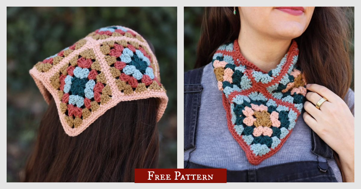 Duo Granny Bandana Free Crochet Pattern