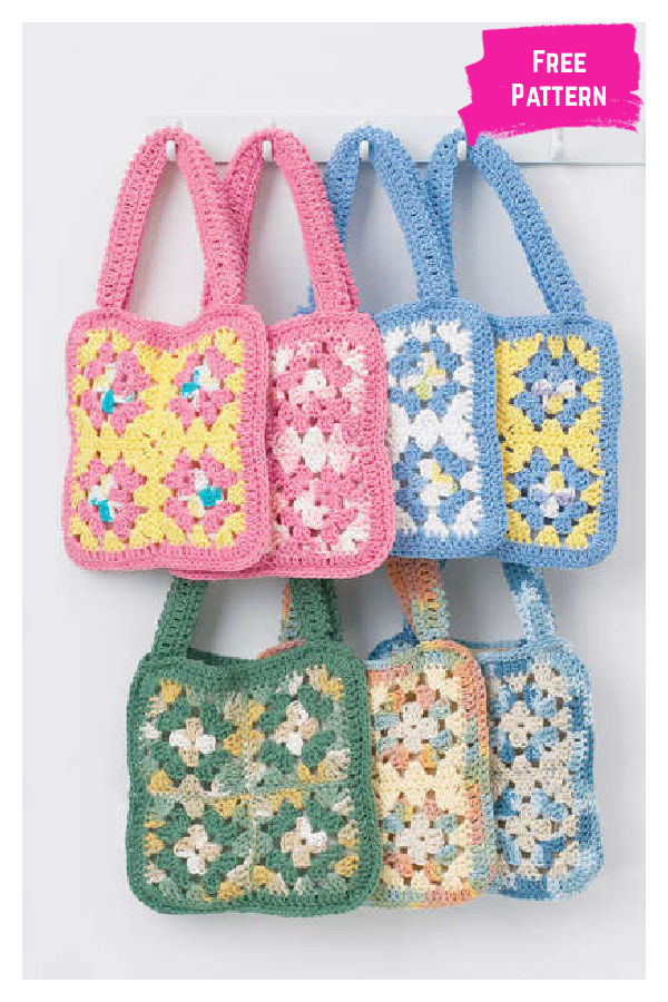 Granny Square Bags Free Crochet Pattern