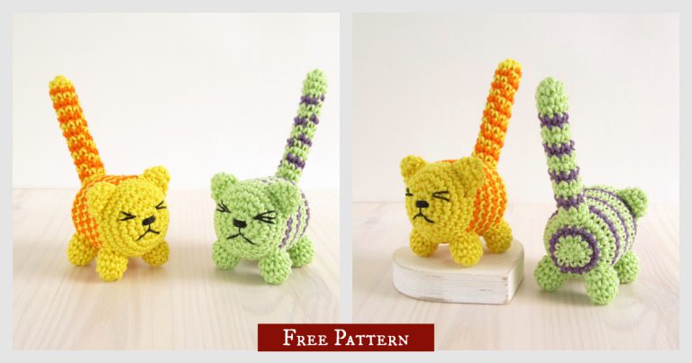 Stripy Cat Rattle Free Crochet Pattern