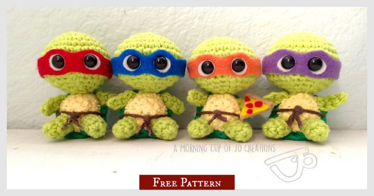 Baby Ninja Turtles Amigurumi Free Crochet Pattern