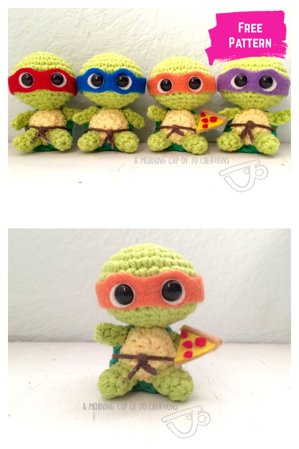 Baby Ninja Turtles Amigurumi Free Crochet Pattern