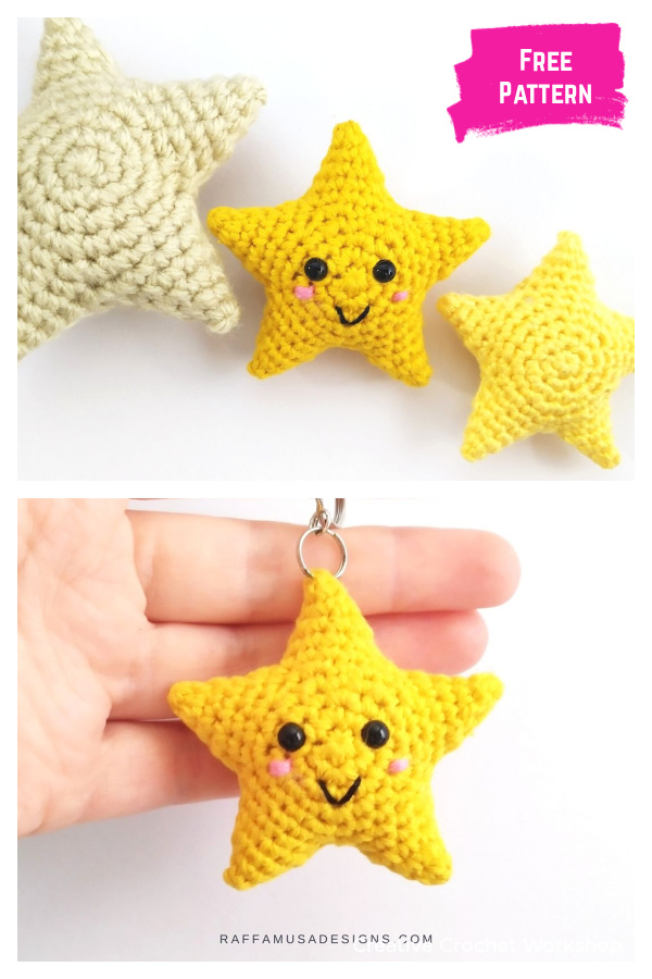 Star Amigurumi Hanging Ornament Free Crochet Pattern 
