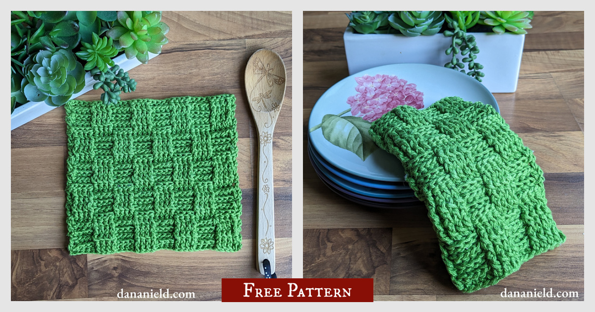 Basketweave Dishcloth Free Crochet Pattern