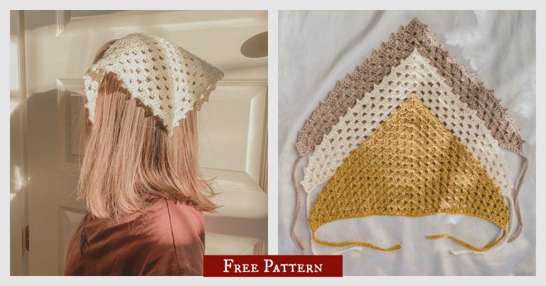 Beginner Granny Triangle Bandana Free Crochet Pattern and Video Tutorial