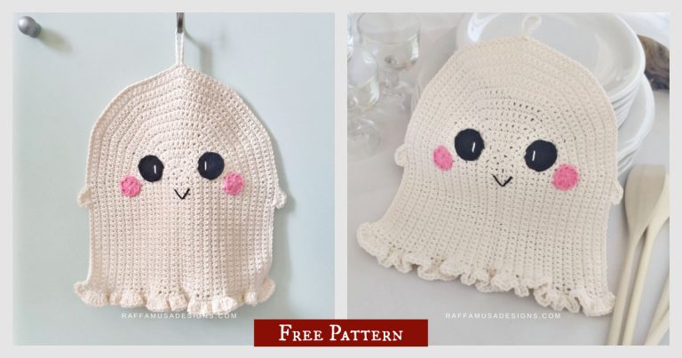 Ghost Dishcloth Free Crochet Pattern