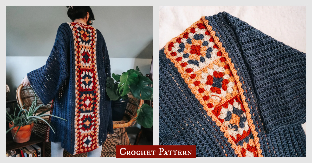 Granny Square Vintage Cardigan Crochet Pattern