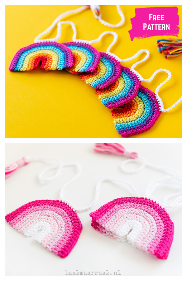 Rainbow Garland Free Crochet Pattern