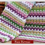 Yarn Stash V-Stitch Blanket Free Crochet Pattern