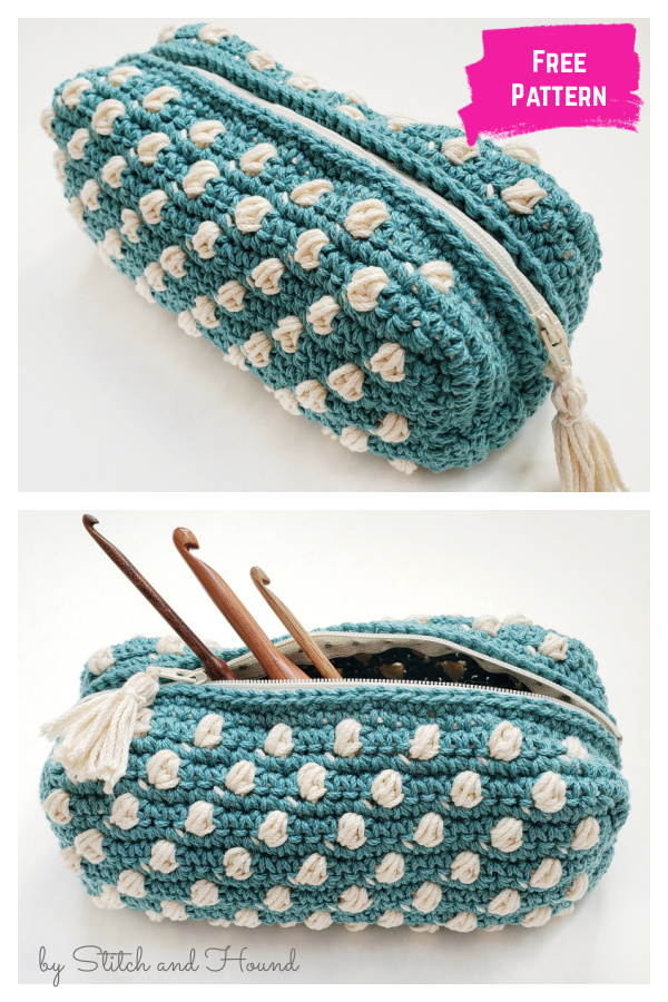Bobble Notions Bag Free Crochet Pattern