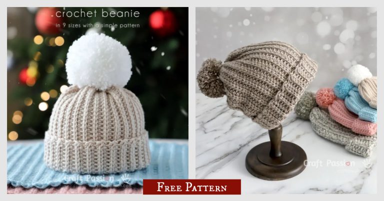 Easy Ribbed Beanie Hat Free Crochet Pattern