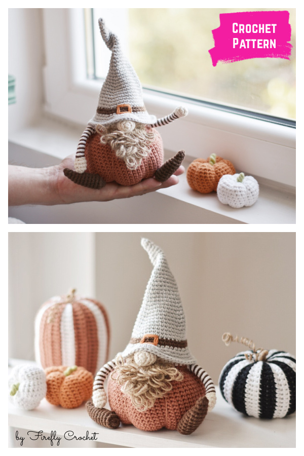 Fall Gnome with Pumpkins Amigurumi Crochet Pattern