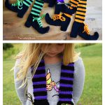Halloween Witch Legs Scarf Free Crochet Pattern