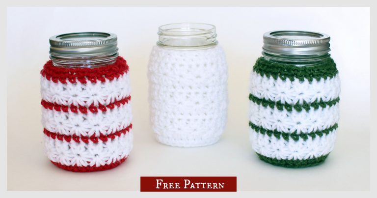 Snowflake Jar Cozy Free Crochet Pattern