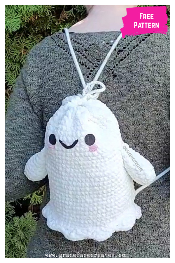 Ghost Friend Backpack Free Crochet Pattern