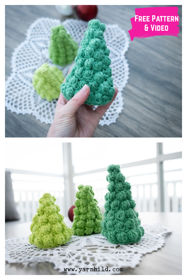 Bobble Christmas Tree Amigurumi Free Crochet Pattern and Video Tutorial
