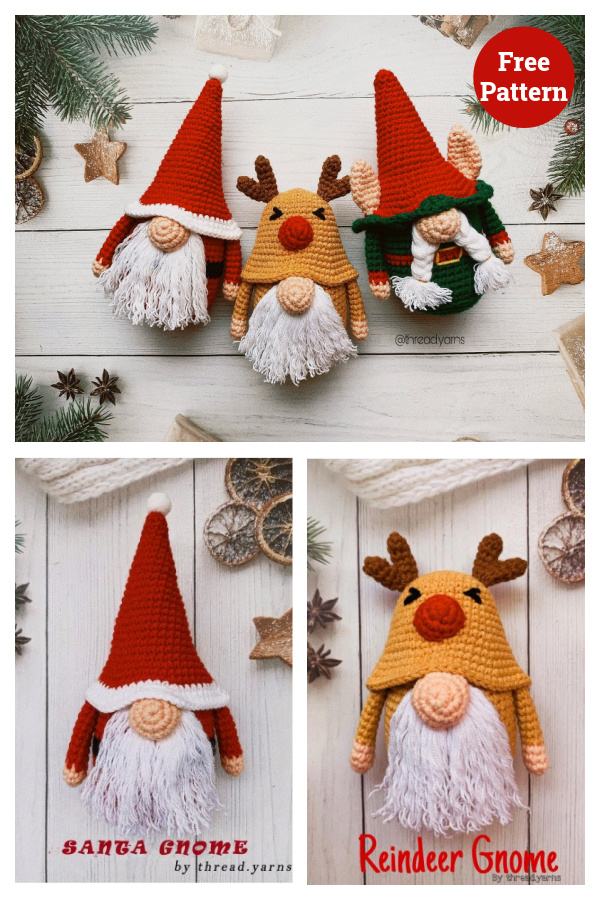 Christmas Gnomes Collection Free Crochet Pattern