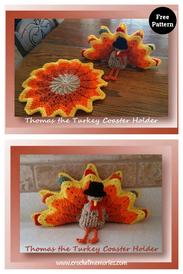 Turkey Coaster Holder Free Crochet Pattern
