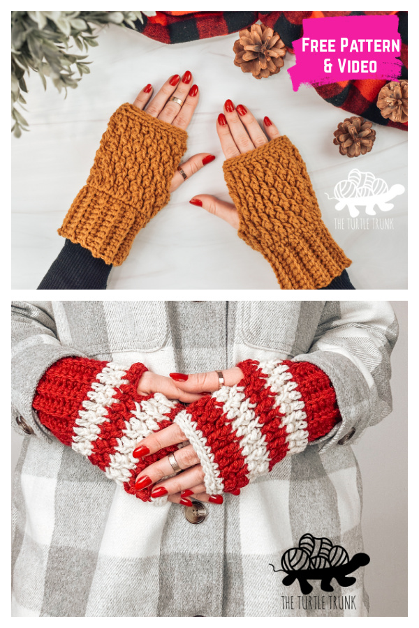 Country Cottage Fingerless Gloves Free Crochet Pattern and Video Tutorial