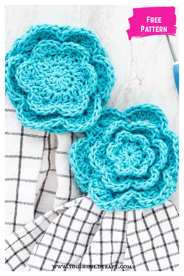 Flower Towel Topper Free Crochet Pattern